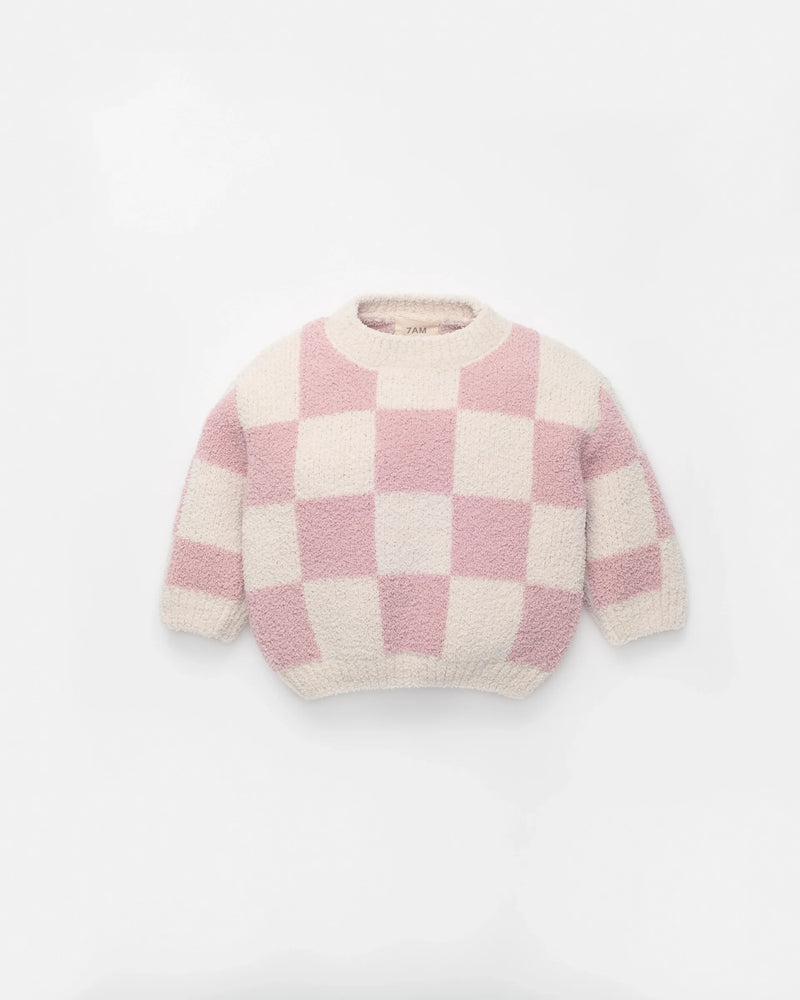 Boxy Sweater • Checkers Fuzzy