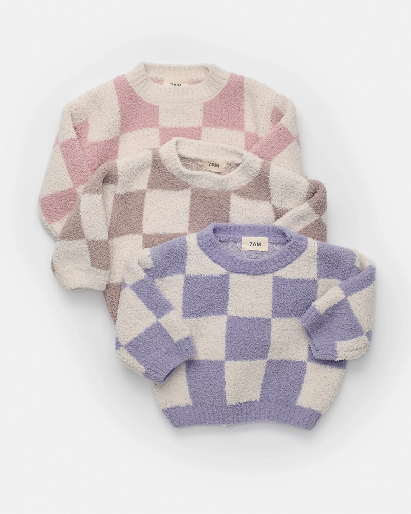 Boxy Sweater • Checkers Fuzzy