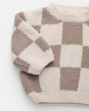 Boxy Sweater • Checkers Fuzzy