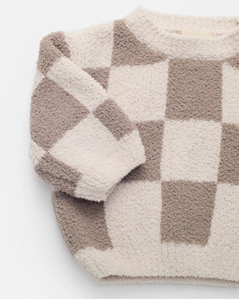 Boxy Sweater • Checkers Fuzzy