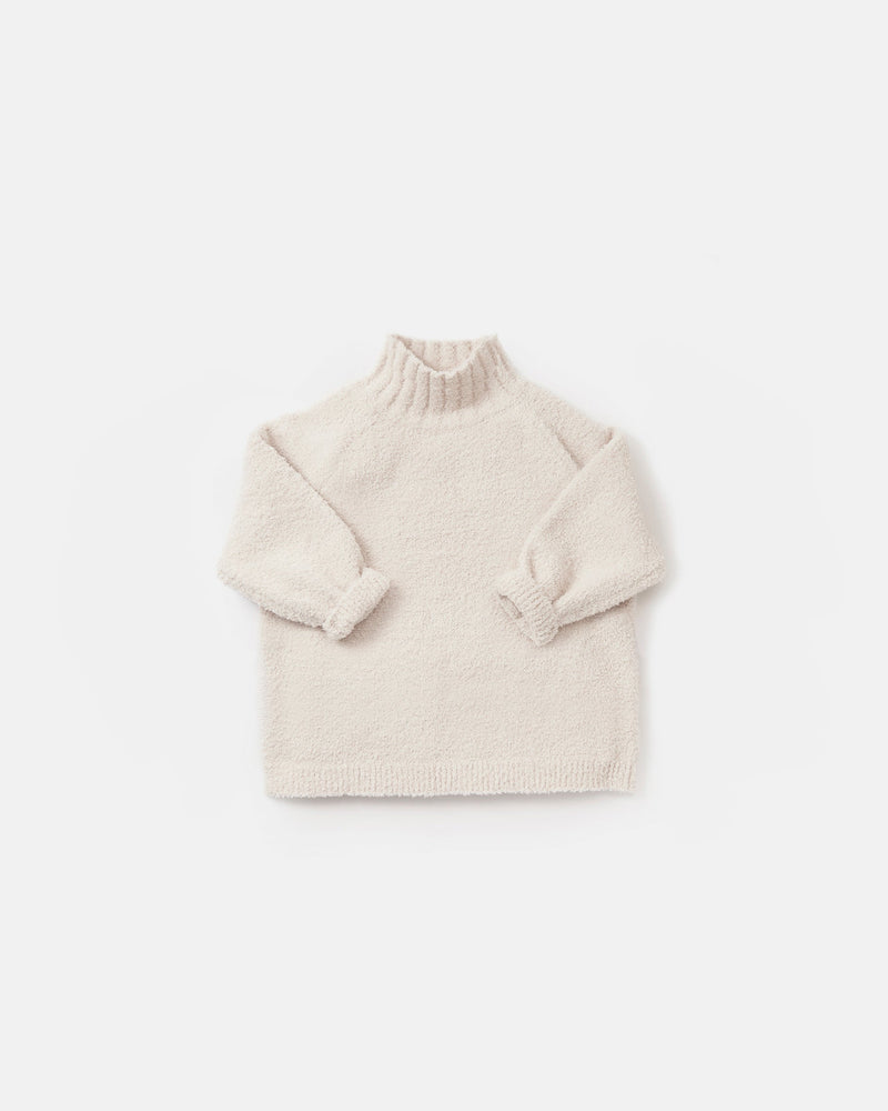 7AM - Boxy Mock Neck Sweater - Fuzzy