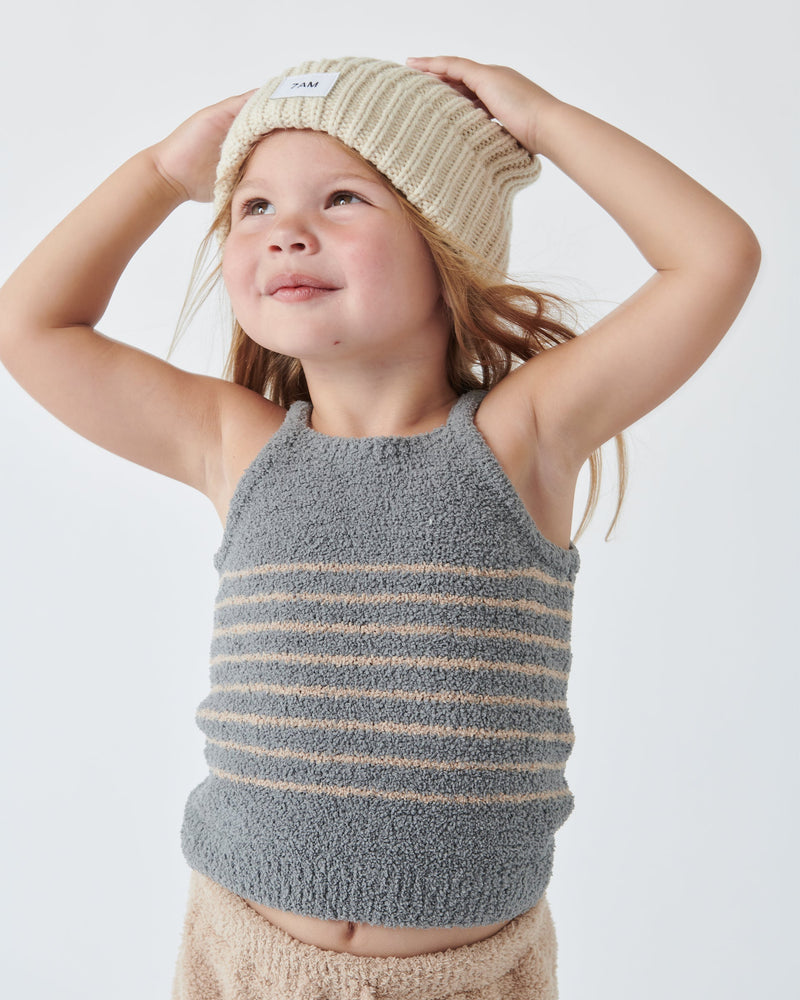 7AM - Cardigan & Camisole Set - Fuzzy