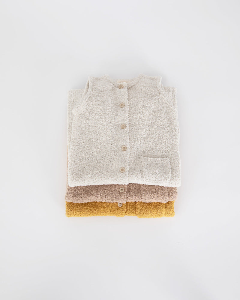 7AM - Sleeveless Jumpsuit - Fuzzy | Infant Baby One-Piece Romper for Newborns