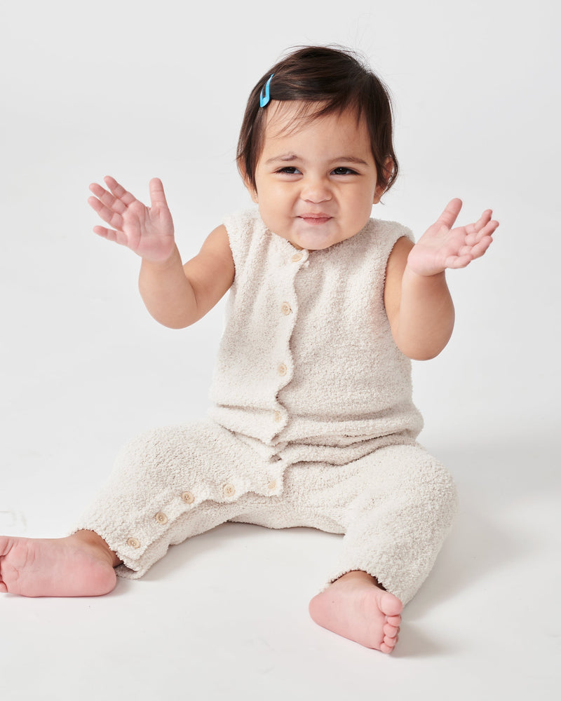 7AM - Sleeveless Jumpsuit - Fuzzy | Infant Baby One-Piece Romper for Newborns
