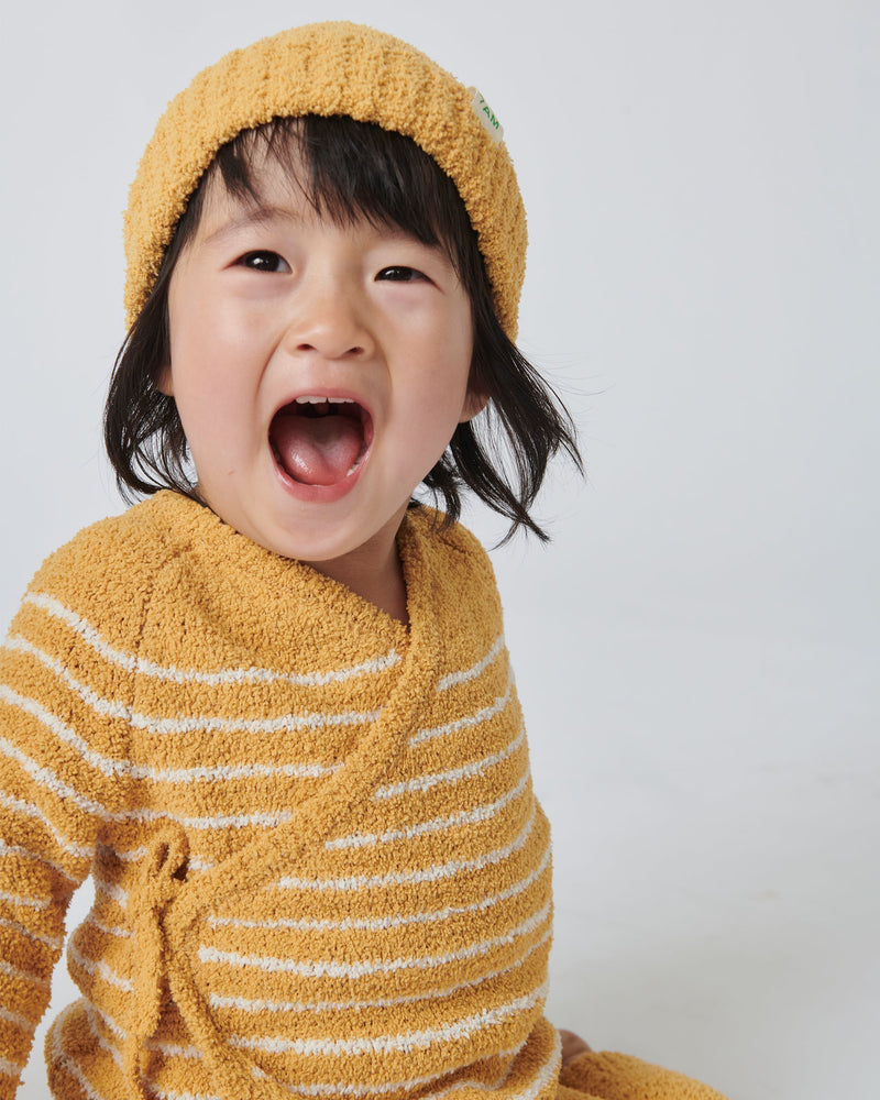 7AM - Wrap Top - Fuzzy - Amber, Ecru - 9-12M