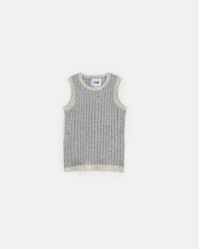 7AM - Tank Top - Hug Me - Heather Grey - 9-12M