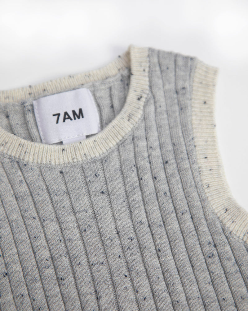 7AM - Tank Top - Hug Me - Heather Grey - 9-12M