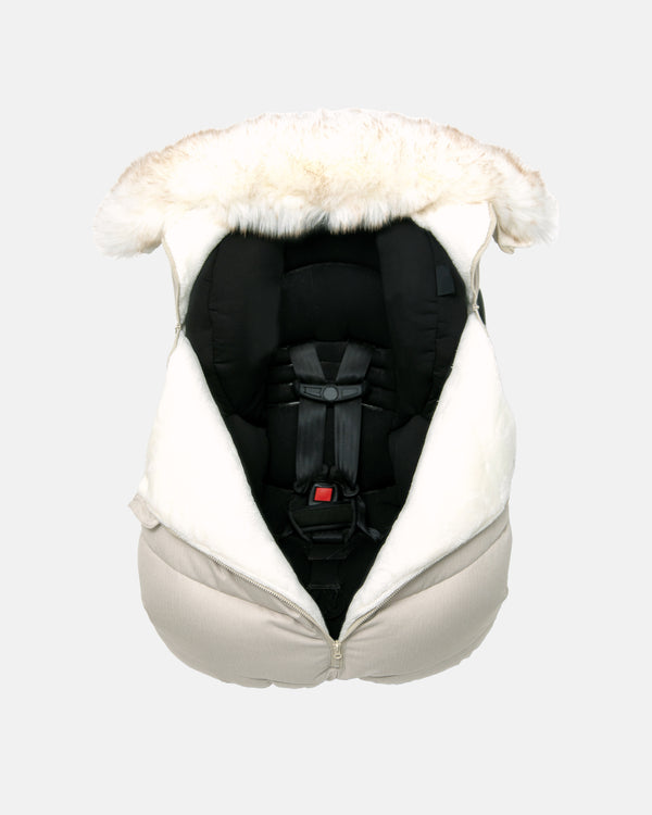 7AM - Car Seat Cocoon - Moss Brown Greige Fur - 0-12M