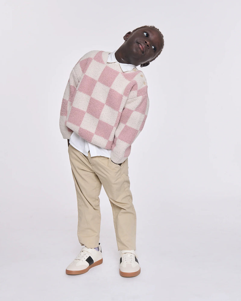 Boxy Sweater • Checkers Fuzzy