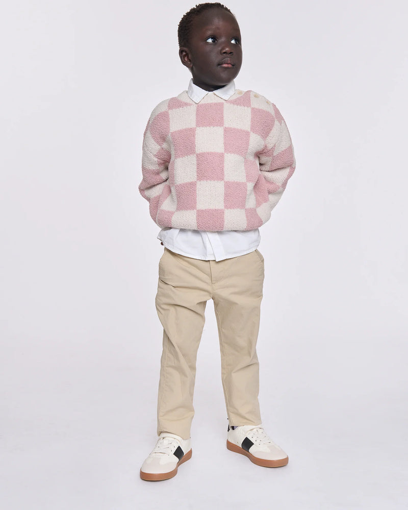 Boxy Sweater • Checkers Fuzzy
