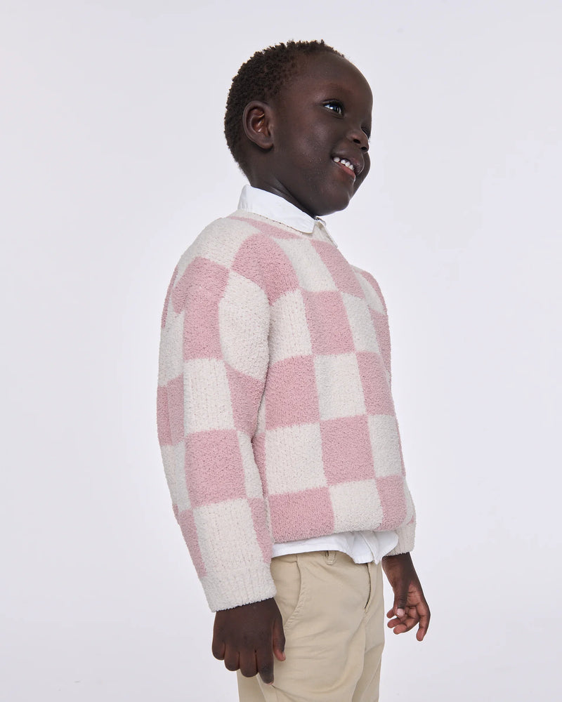 Boxy Sweater • Checkers Fuzzy
