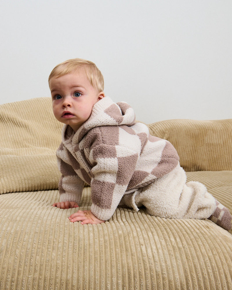 Hooded Cardigan • Checkers Fuzzy
