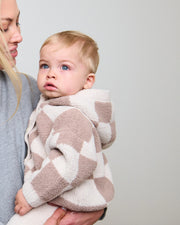 Hooded Cardigan • Checkers Fuzzy