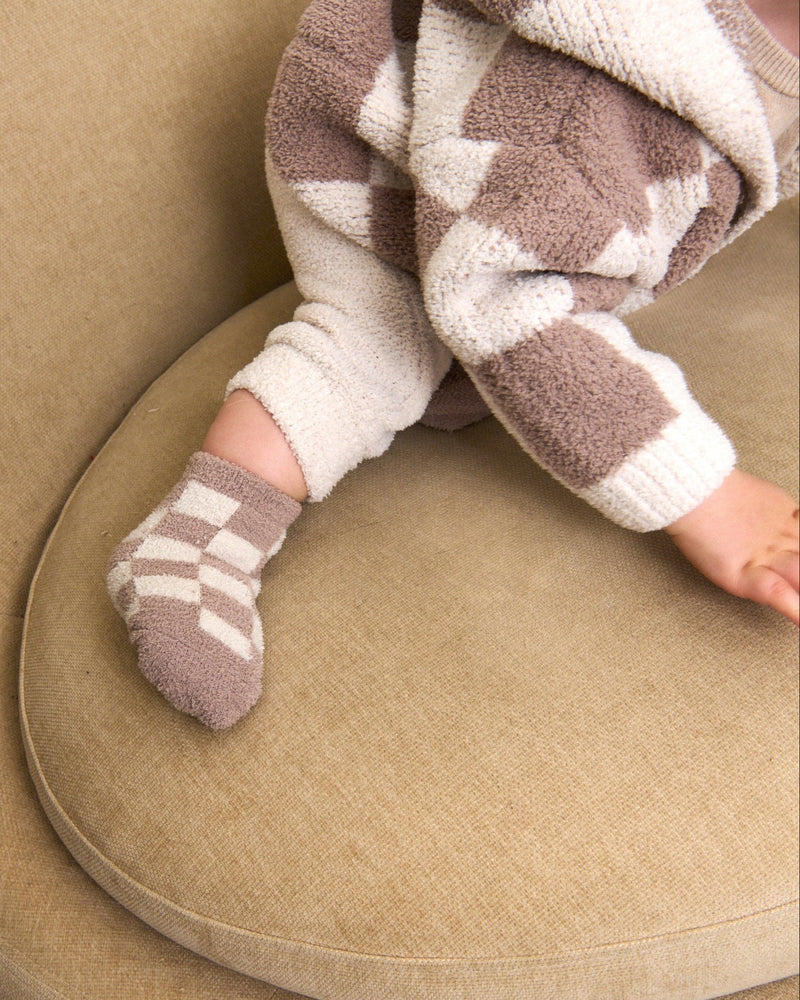 Chenille Socks - Checkers Two Pack