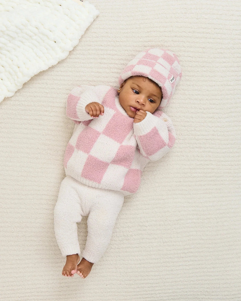 Boxy Sweater - Checkers Fuzzy