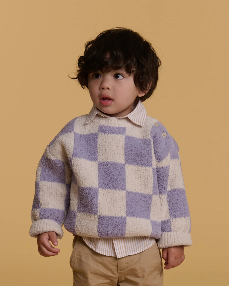 Boxy Sweater • Checkers Fuzzy