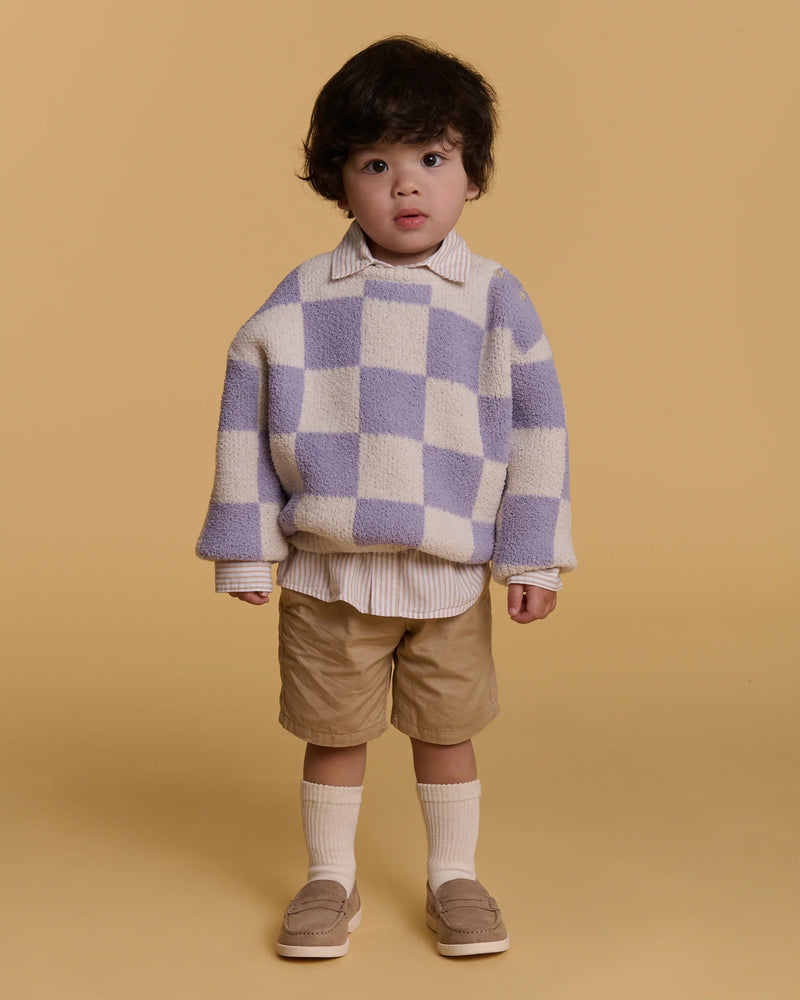 Boxy Sweater • Checkers Fuzzy
