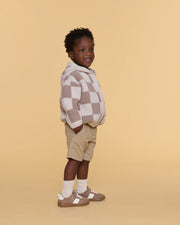 Hooded Cardigan • Checkers Fuzzy