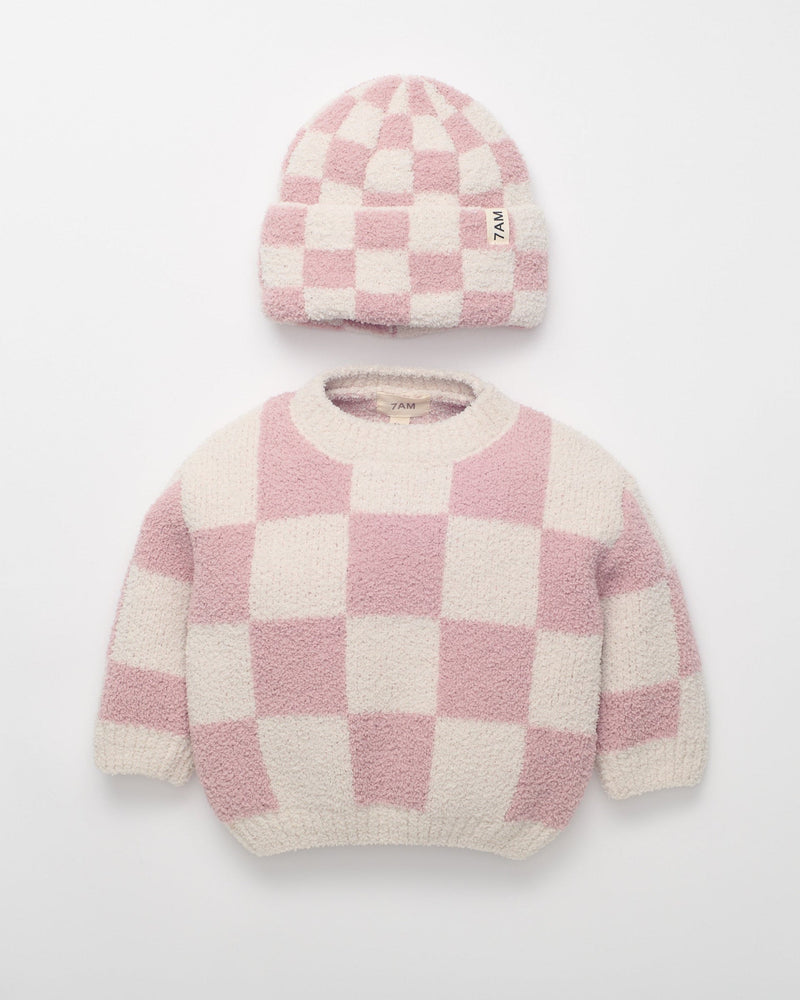 Boxy Sweater • Checkers Fuzzy