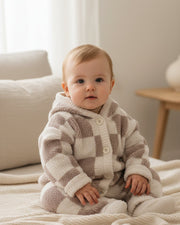 Hooded Cardigan • Checkers Fuzzy