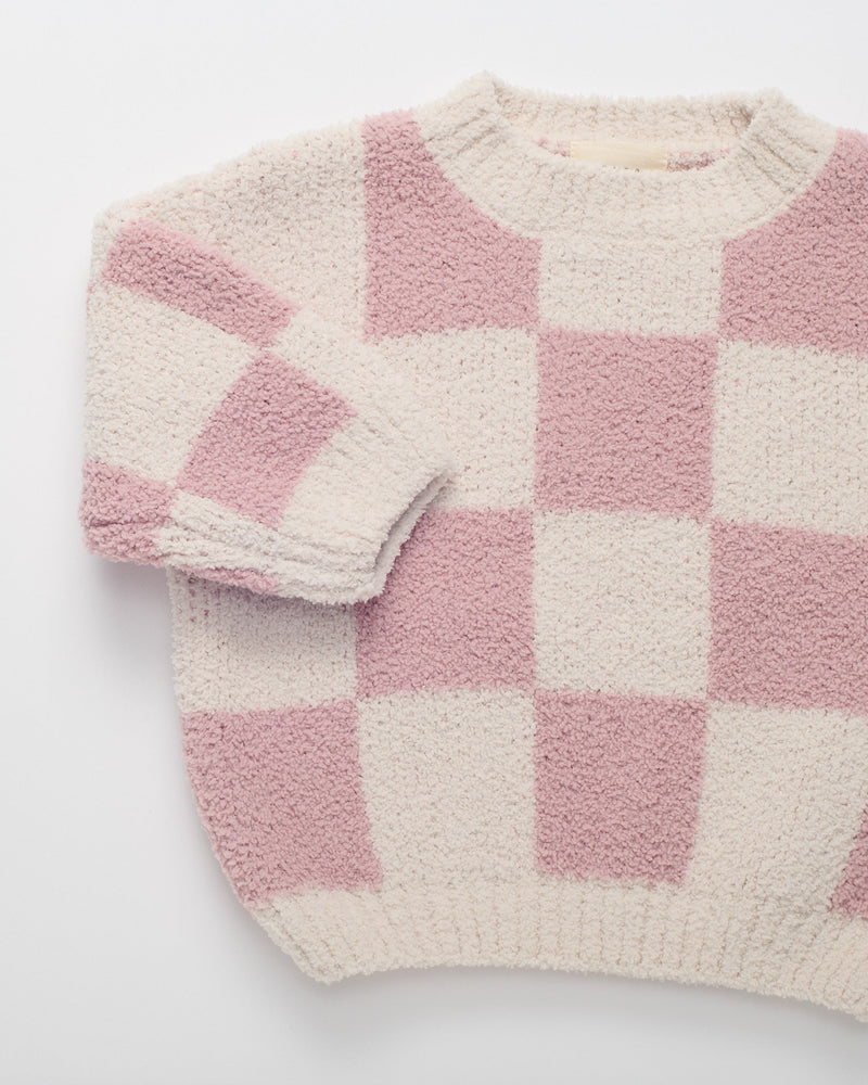 Boxy Sweater • Checkers Fuzzy