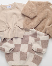 Boxy Sweater • Checkers Fuzzy