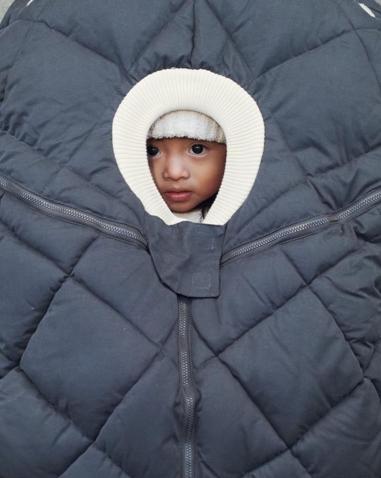 7AM - Car Seat Cocoon - Benji Sherpa - Smokey - 0_12M