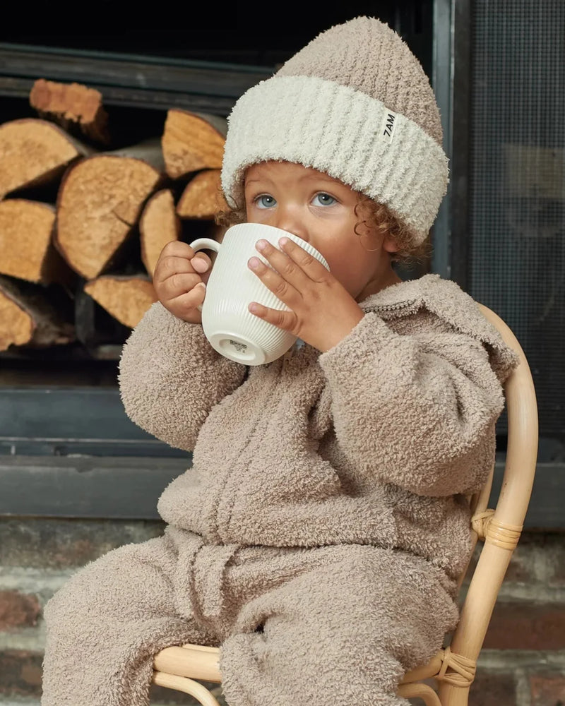 7AM - 2 - Tone Ribbed Beanie - Fuzzy