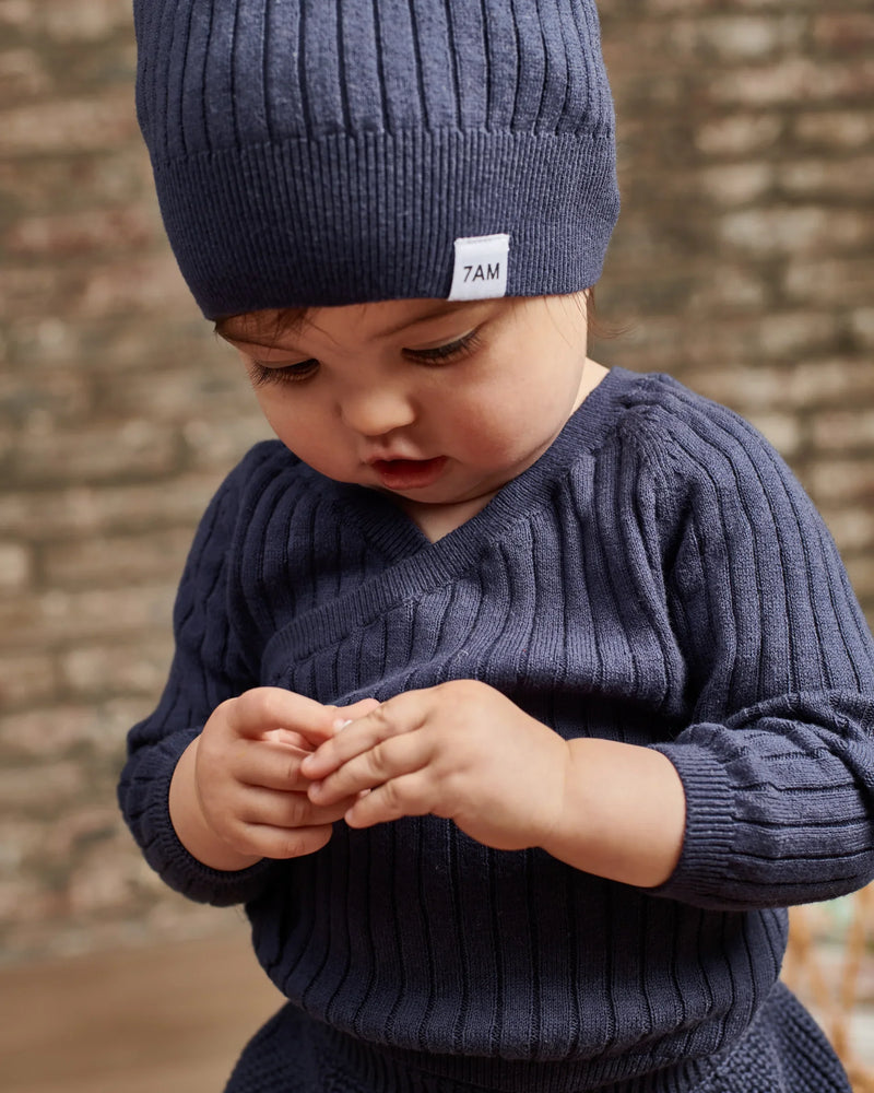 7AM - Cotton Wrap Top - Ribbed