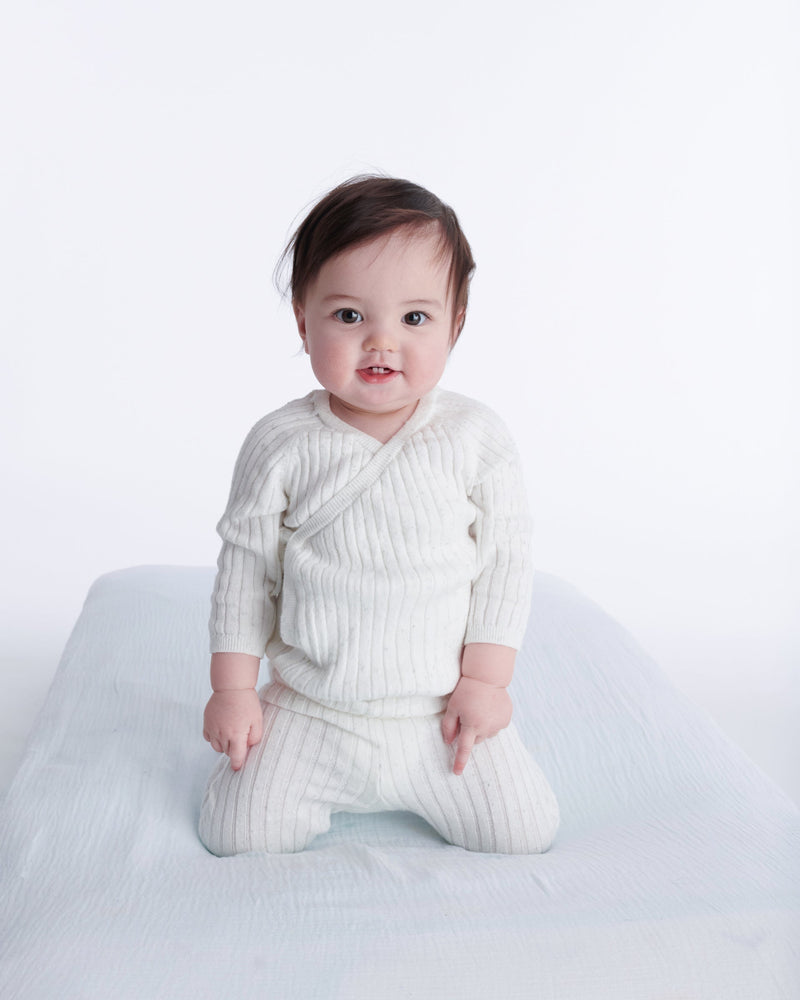 7AM - Cotton Wrap Top - Ribbed