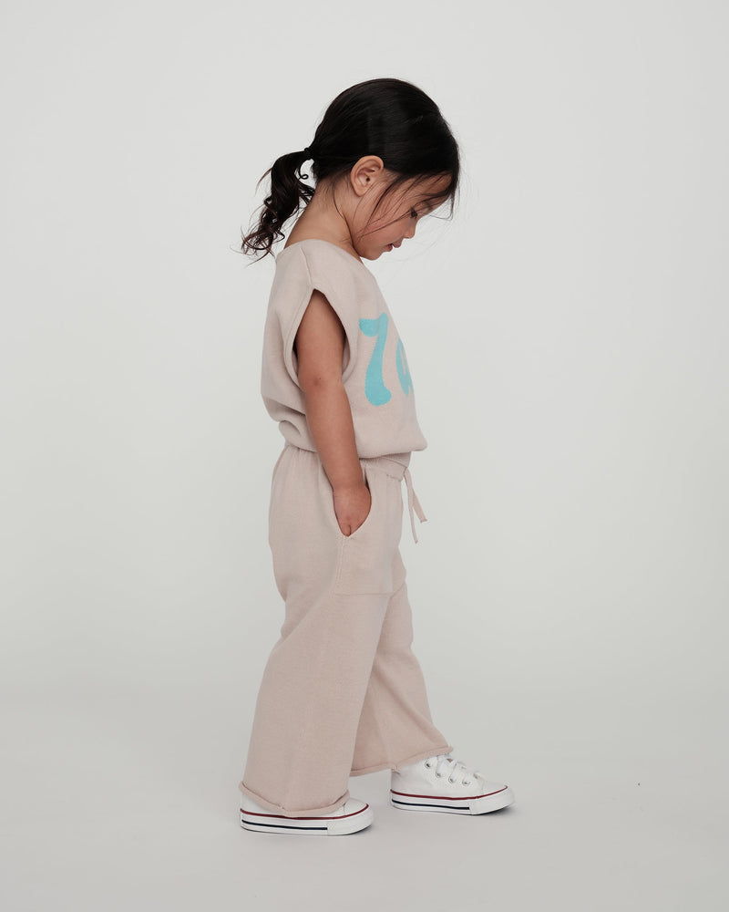 7AM Enfant - Gilet Col V Boxy 7AM Logo