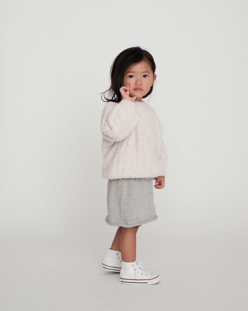 7AM - Boxy Cable Sweater - Fuzzy