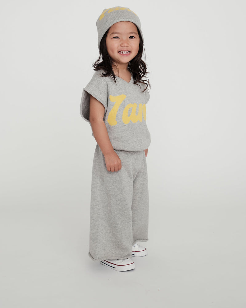 7AM Enfant - Gilet Col V Boxy 7AM Logo
