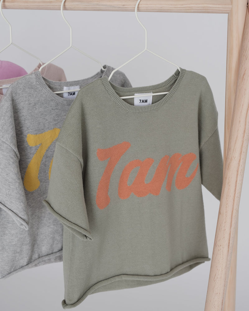 7AM - Tee Boxy - Sage - 3-4T