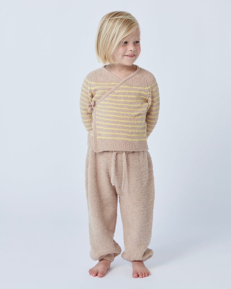 7AM - Wrap Top - Fuzzy - Pecan, Chartreuse - 6-9M