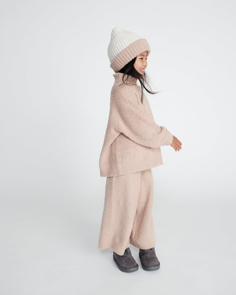 7AM - 2 - Tone Ribbed Beanie - Fuzzy