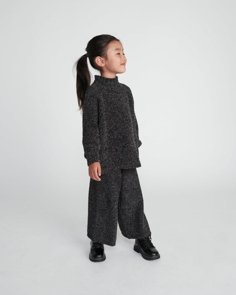 7AM - Boxy Mock Neck Sweater - Fuzzy
