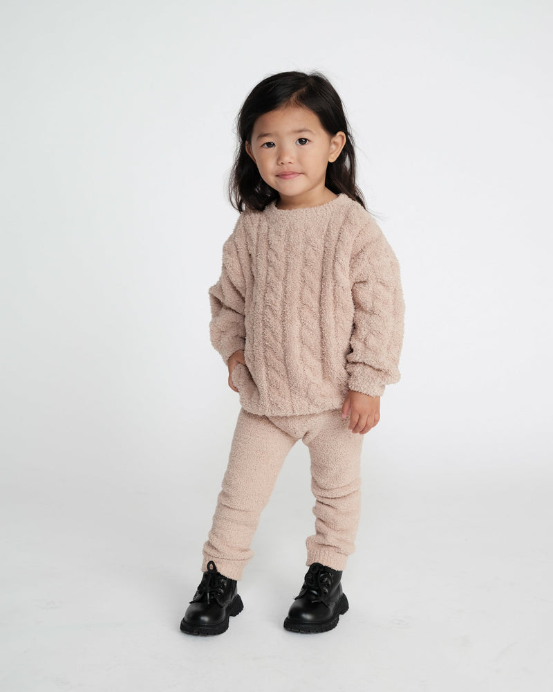 7AM - Boxy Cable Sweater - Fuzzy