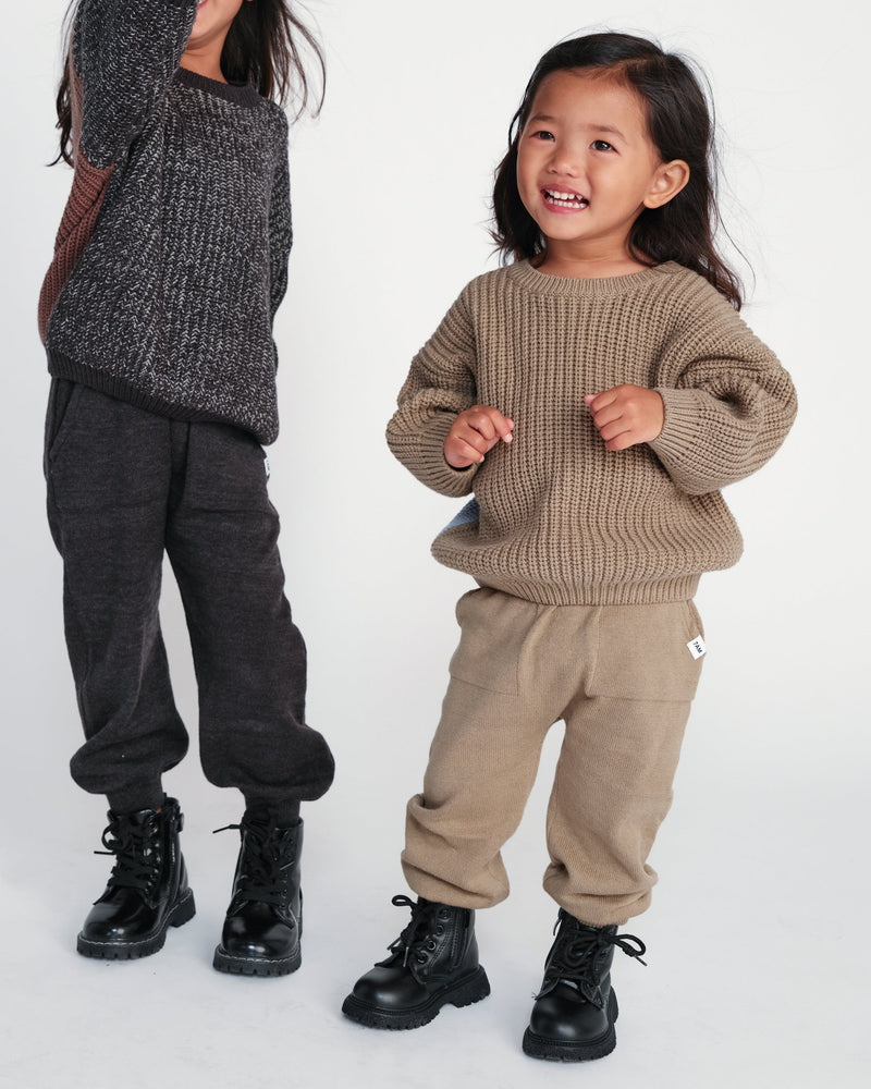 7AM - Long Sleeve Boxy Sweater - Chunky