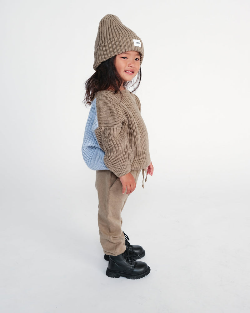 7AM - Long Sleeve Boxy Sweater - Chunky