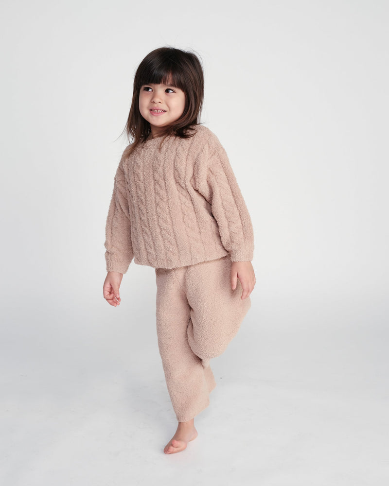7AM - Boxy Cable Sweater - Fuzzy
