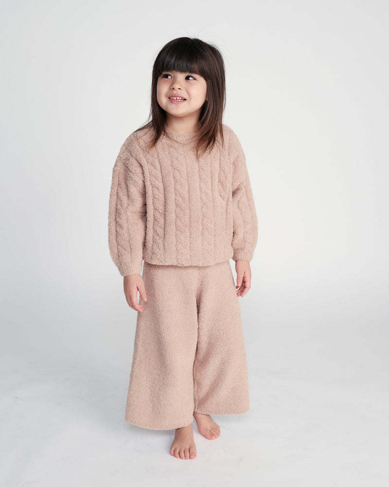 7AM - Boxy Cable Sweater - Fuzzy