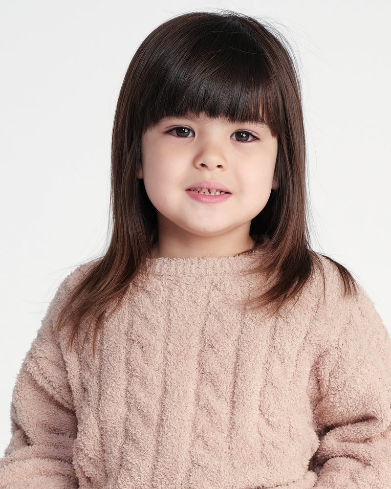 7AM - Boxy Cable Sweater - Fuzzy