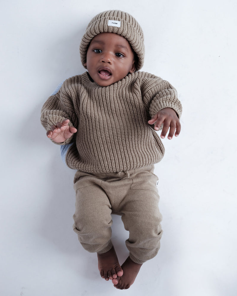 7AM - Long Sleeve Boxy Sweater - Chunky