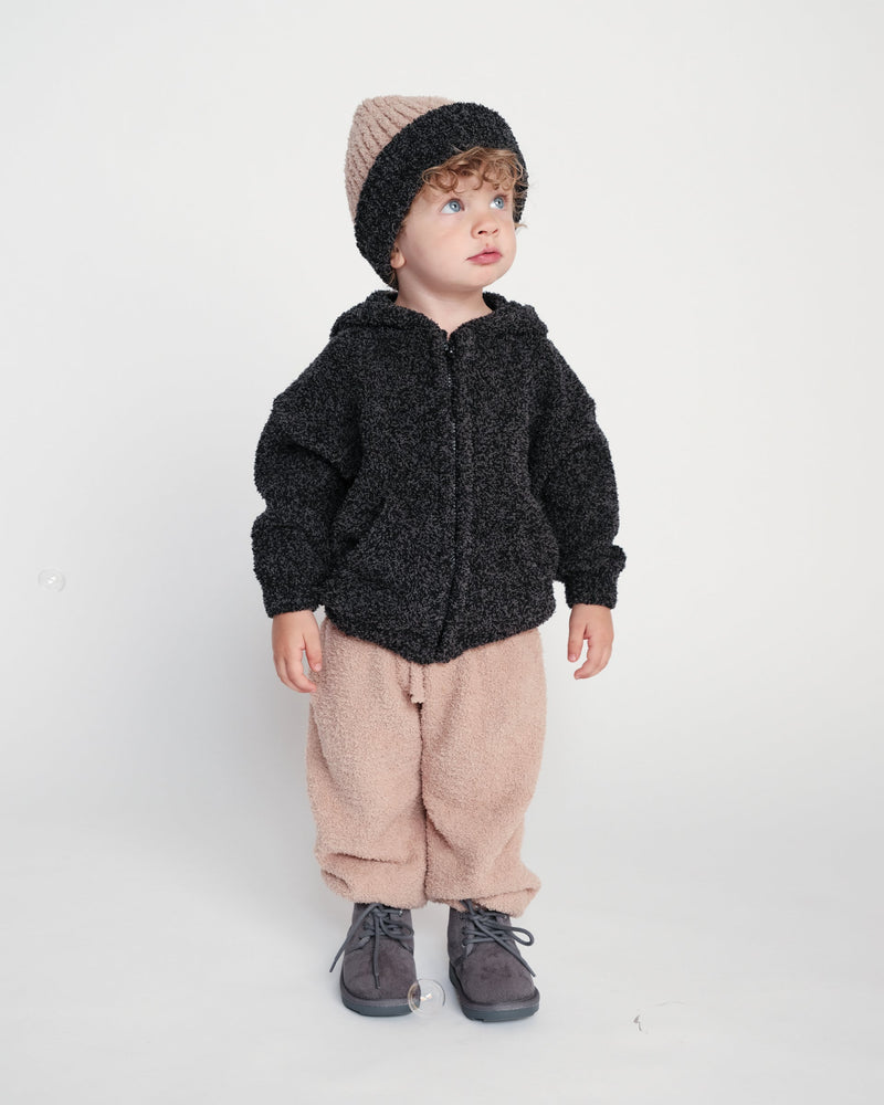 7AM - 2 - Tone Ribbed Beanie - Fuzzy