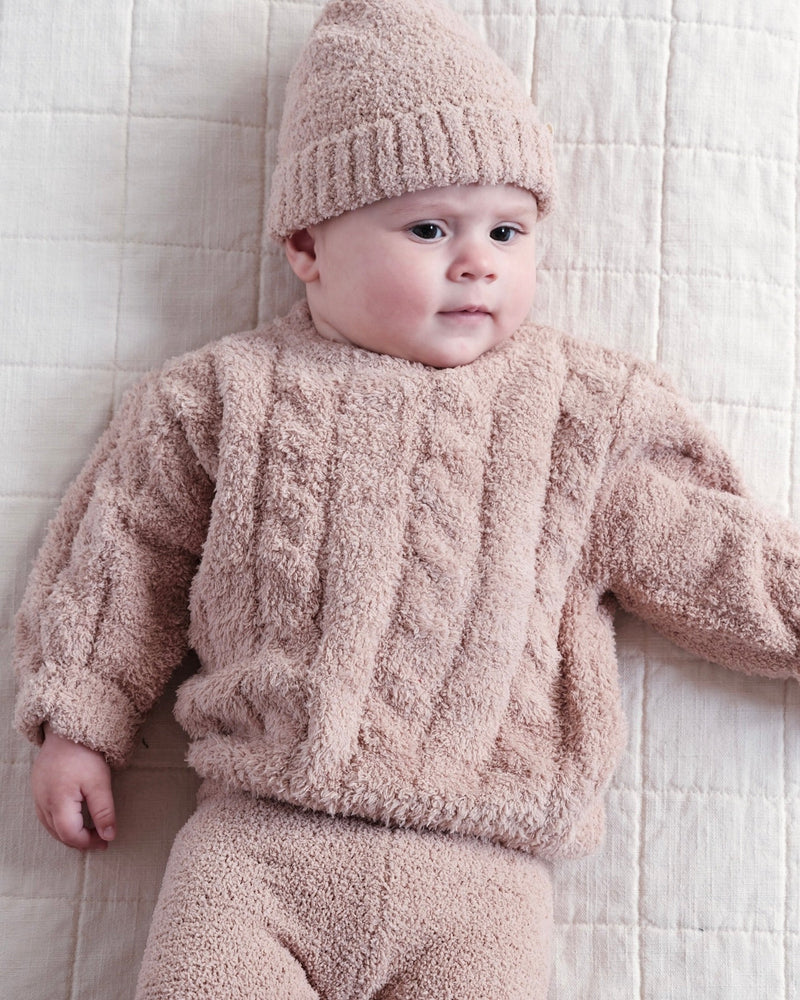 7AM - Boxy Cable Sweater - Fuzzy