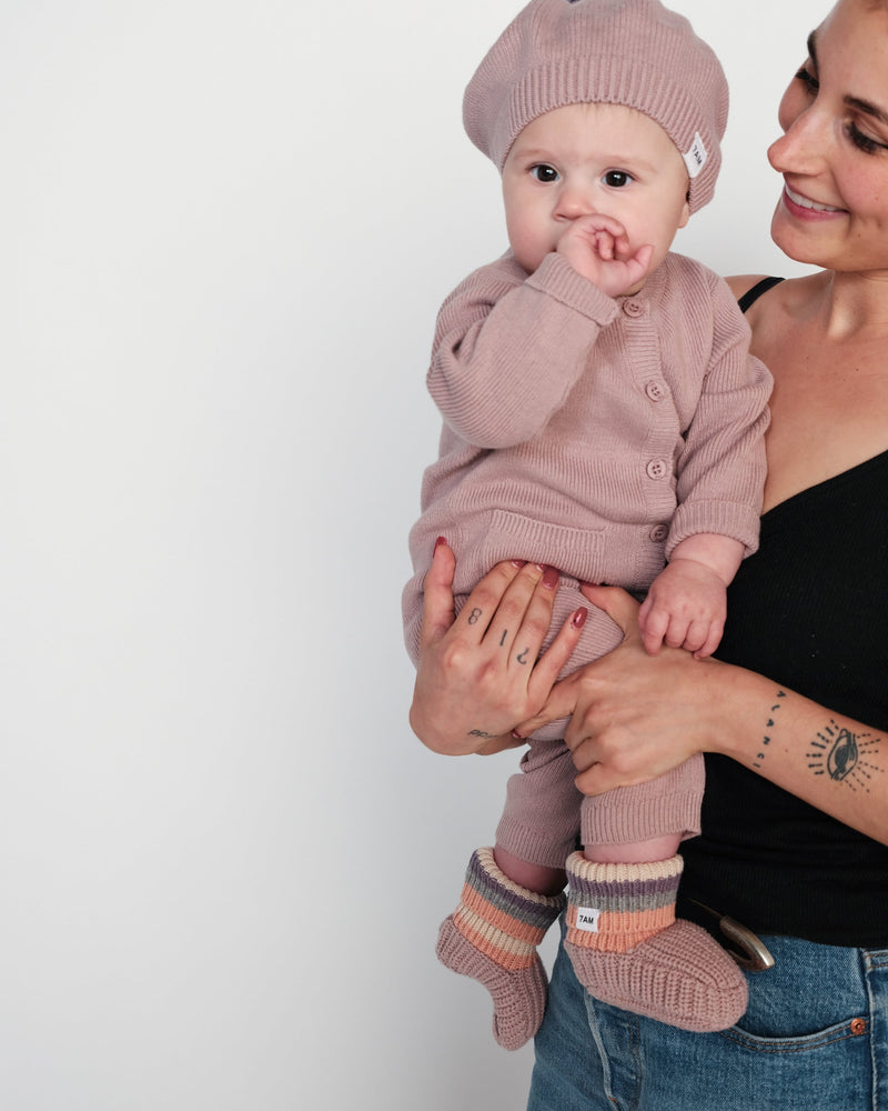 7AM - Long Sleeve Ribbed Jumpsuit - Chunky