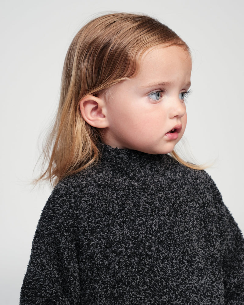 7AM - Boxy Mock Neck Sweater - Fuzzy