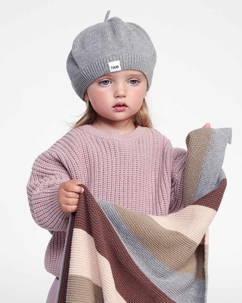 7AM - Beret Chunky | Kids Chunky Knit Beret Hat for Babies and Children