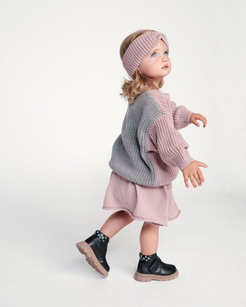 7AM - Long Sleeve Boxy Sweater - Chunky